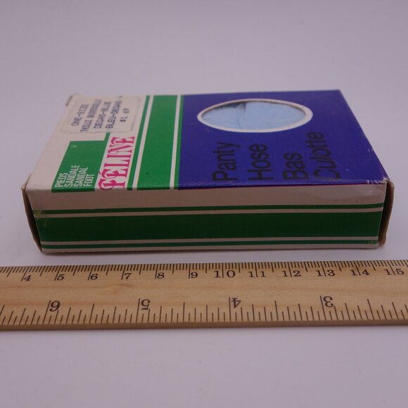 Vintage Feline One-Size Degas-Blue 100%Nylon Sandalfoot Made in Canada Pantyhose - Picture 3 of 9